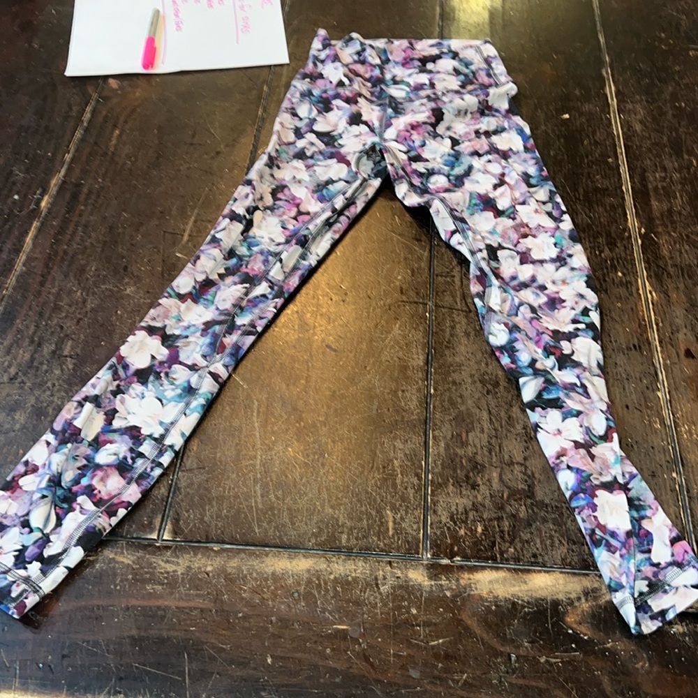 Lululemon size 2 soft leggings floral colors